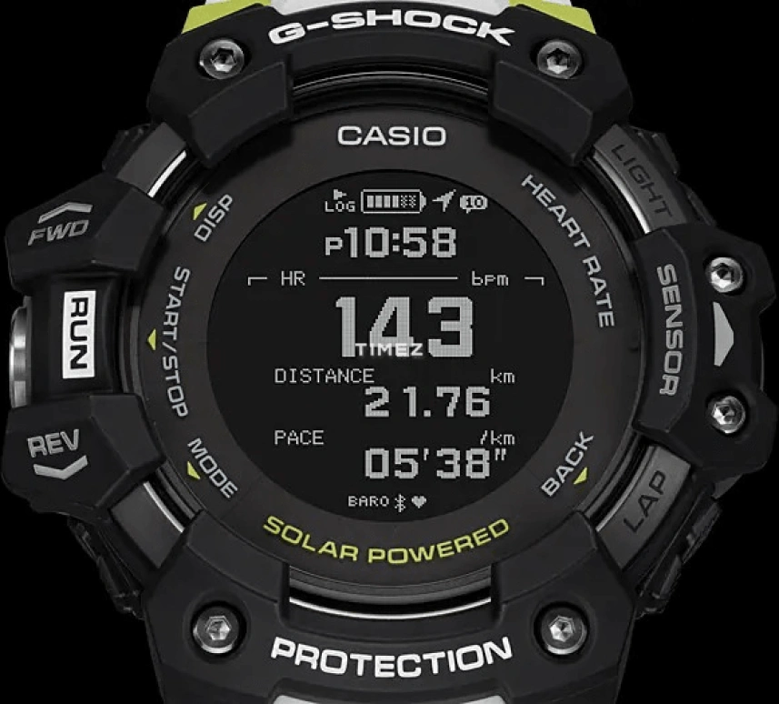 Casio,G-SHOCK 54.60x55mm,54.60x55mm,Resin,Stainless Steel,Black,Quartz,Countdown,Chronograph,Month,Date,Hardlex,Round,GBDH1000,GBDH1000-1A7