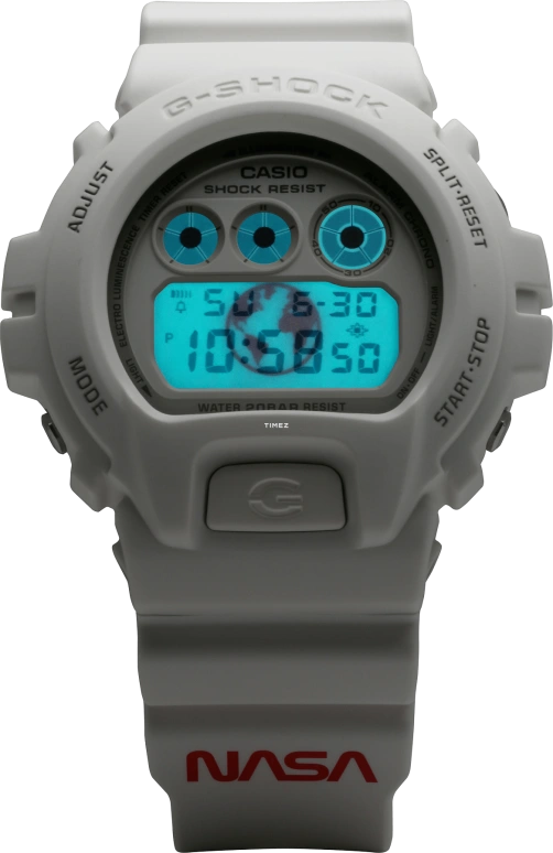 Casio,G-Shock 6900 50mm,50mm,Resin,White,Grey,Quartz,Countdown,Chronograph,Month,Date,Hardlex,Round,DW6900NASA23,DW6900NASA23-7