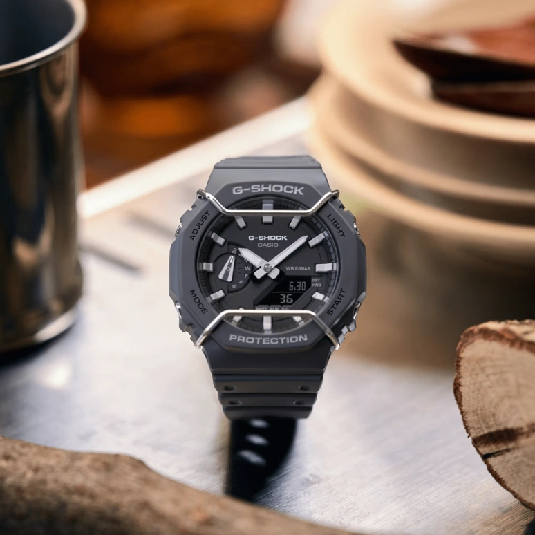 Casio,G-SHOCK 48.50x45.40mm,48.50x45.40mm,Carbon,Resin,Black,Quartz,Countdown,Chronograph,Month,Date,Hardlex,Octagon,GA2100PTS,GA2100PTS-8A
