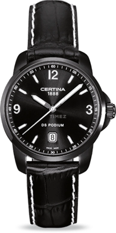 Certina,DS Podium 38mm,38mm,Stainless Steel,Black,Quartz,Day,26280hours,C001,C001.410.16.057.02