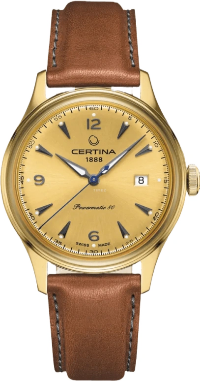 Certina,Heritage 41mm,41mm,Stainless Steel,Champagne,Automatic,Date,Anti-magnetic,C038,C038.407.36.367.00
