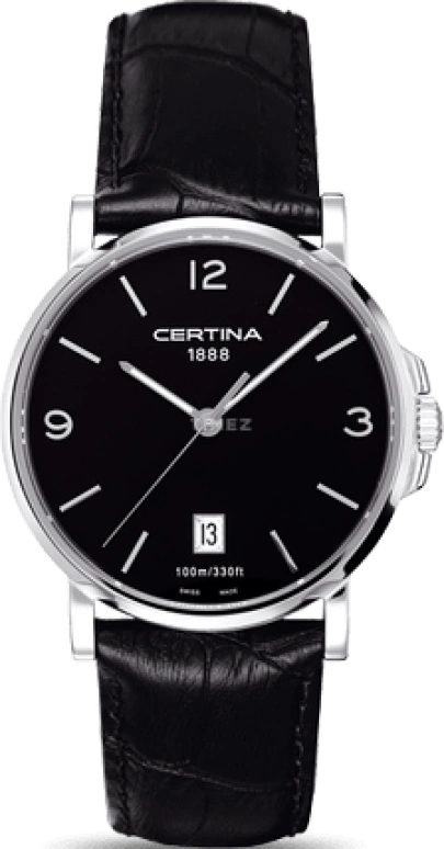 Certina,DS Caimano 38mm,38mm,Stainless Steel,Black,Quartz,Day,26280hours,C017,C017.410.16.057.00