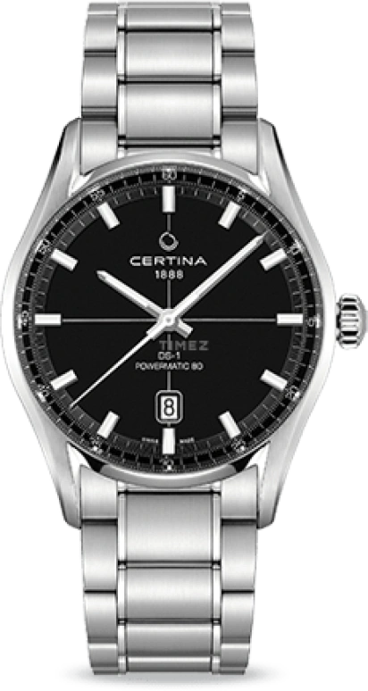 Certina,DS-1 40mm,40mm,Stainless Steel,Black,Automatic,Day,80hours,C029,C029.407.11.051.00