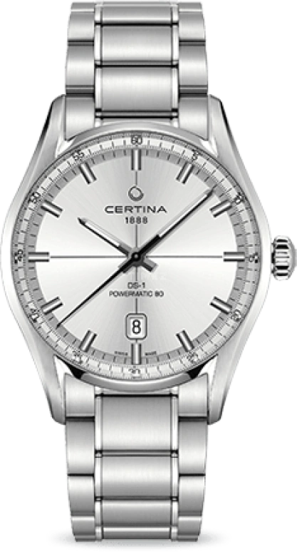 Certina,DS-1 40mm,40mm,Stainless Steel,Silver,Automatic,Day,80hours,C029,C029.407.11.031.00