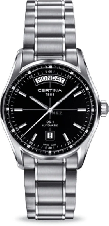 Certina,DS-1 39mm,39mm,Stainless Steel,Black,Automatic,Date,Day,C006,C006.430.11.051.00