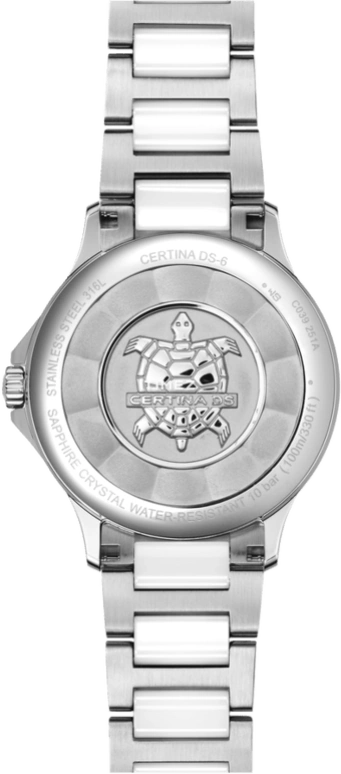 Certina,DS 35mm,35mm,Stainless Steel,White,Quartz,Day,Sapphire,C039,C039.251.11.017.00