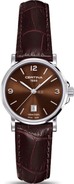 Certina,DS Caimano 27mm,27mm,Stainless Steel,Brown,Quartz,Day,26280hours,C017,C017.210.16.297.00