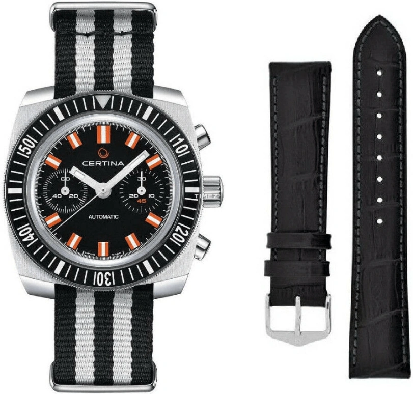 Certina,DS 43.50mm,43.50mm,Stainless Steel,Black,Automatic,Chronograph,Sapphire,C040,C040.462.18.051.00