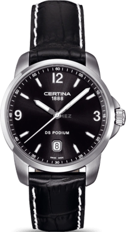 Certina,DS Podium 38mm,38mm,Stainless Steel,Black,Quartz,Day,26280hours,C001,C001.410.16.057.01