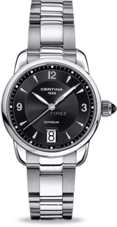 Certina,DS Podium 32.50mm,32.50mm,Stainless Steel,Black,Quartz,Day,26280hours,C025,C025.210.11.057.00