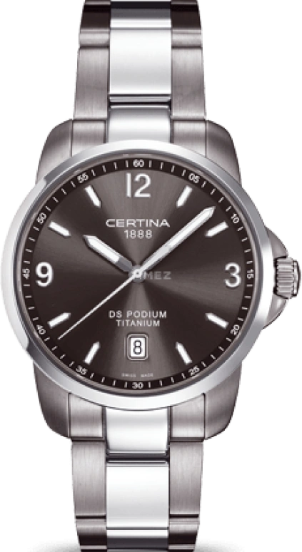 Certina,DS Podium 38mm,38mm,Titanium,Grey,Quartz,Day,26280hours,C001,C001.410.44.087.00