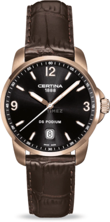 Certina,DS Podium 38mm,38mm,Stainless Steel,Black,Quartz,Day,26280hours,C001,C001.410.36.057.00