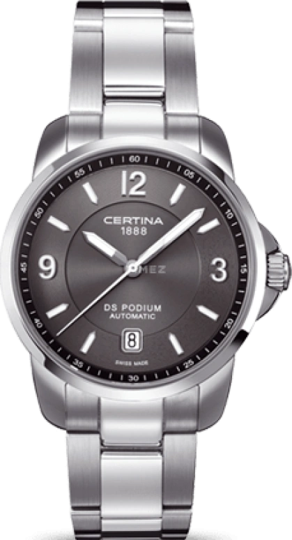 Certina,DS Podium 38mm,38mm,Stainless Steel,Grey,Automatic,Day,42hours,C001,C001.407.11.087.00