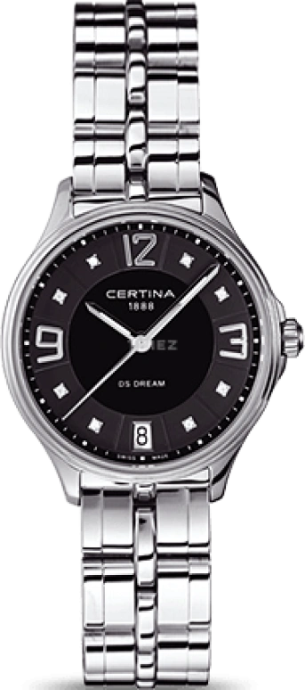 Certina,DS Dream 30.50mm,30.50mm,Stainless Steel,Black,Quartz,Day,26280hours,C021,C021.210.11.056.00