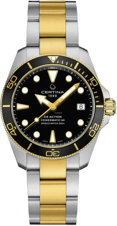 Certina,DS Action 38mm,38mm,Stainless Steel,Black,Automatic,Date,Anti-magnetic,C032,C032.807.22.051.00