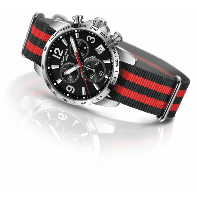 Certina,DS Podium 41mm,41mm,Stainless Steel,Black,Quartz,Chronograph,Day,C034,C034.417.18.057.00