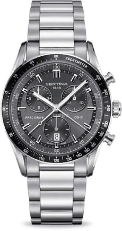 Certina,DS-2 41mm,41mm,Stainless Steel,Grey,Quartz,Chronograph,Day,C024,C024.447.11.081.00