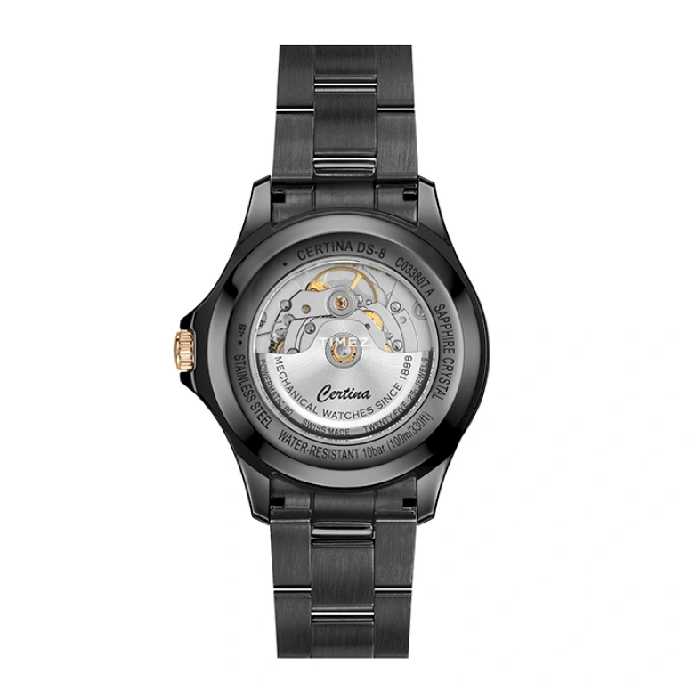Certina,DS-8 40.50mm,40.50mm,Stainless Steel,Black,Automatic,Day,Round,C033,C033.807.33.057.00