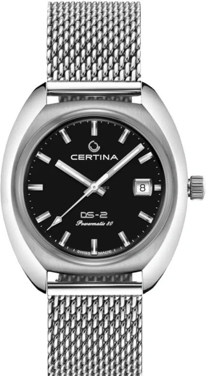 Certina,Heritage 40mm,40mm,Stainless Steel,Black,Automatic,Date,Anti-magnetic,C024,C024.407.11.051.00