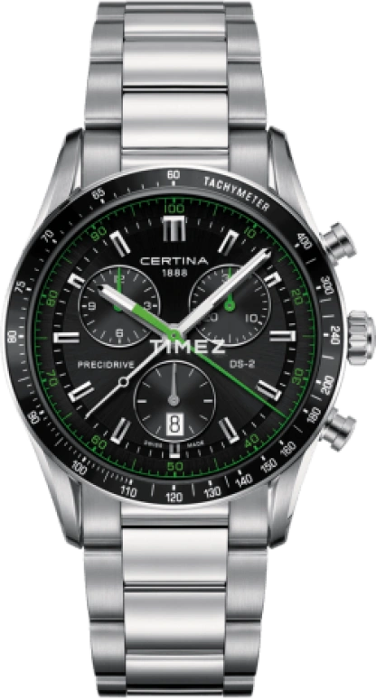 Certina,DS-2 41mm,41mm,Stainless Steel,Black,Quartz,Chronograph,Day,C024,C024.447.11.051.02