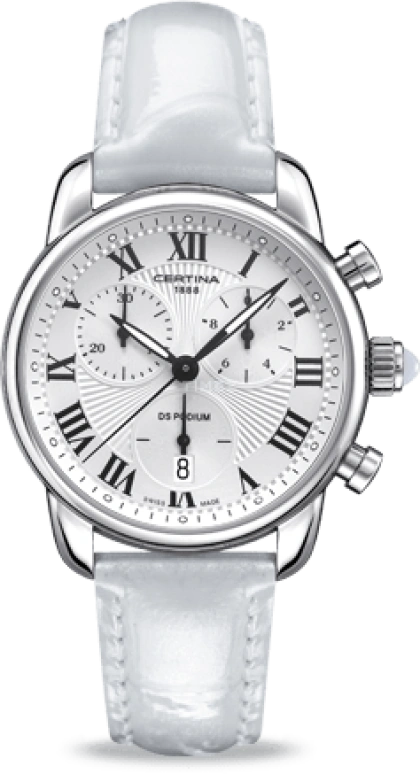Certina,DS Podium 34.50mm,34.50mm,Stainless Steel,Silver,Quartz,Chronograph,Day,C025,C025.217.16.018.01
