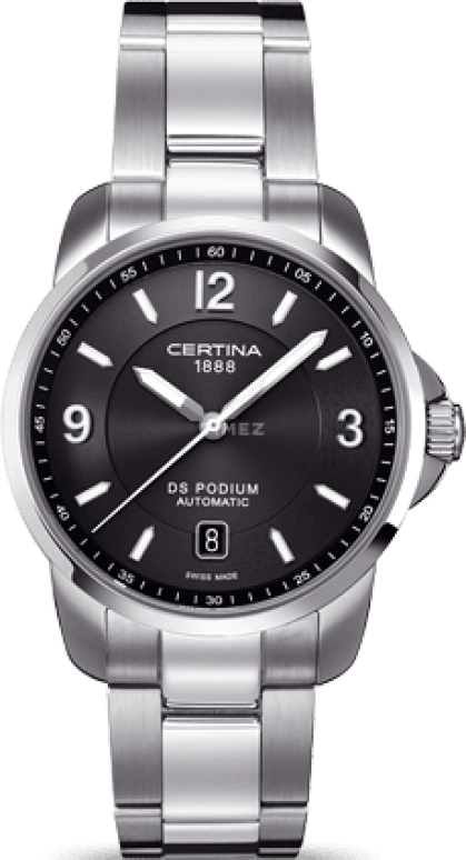 Certina,DS Podium 38mm,38mm,Stainless Steel,Black,Automatic,Day,42hours,C001,C001.407.11.057.00