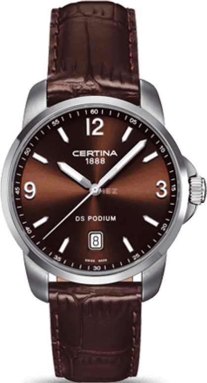 Certina,DS Podium 38mm,38mm,Stainless Steel,Brown,Quartz,Day,26280hours,C001,C001.410.16.297.00