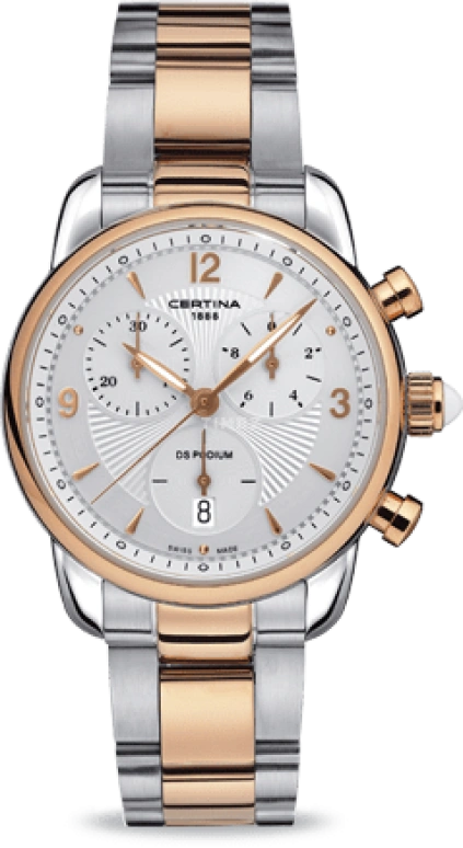Certina,DS Podium 34.50mm,34.50mm,Stainless Steel,Silver,Quartz,Chronograph,Day,C025,C025.217.22.017.00