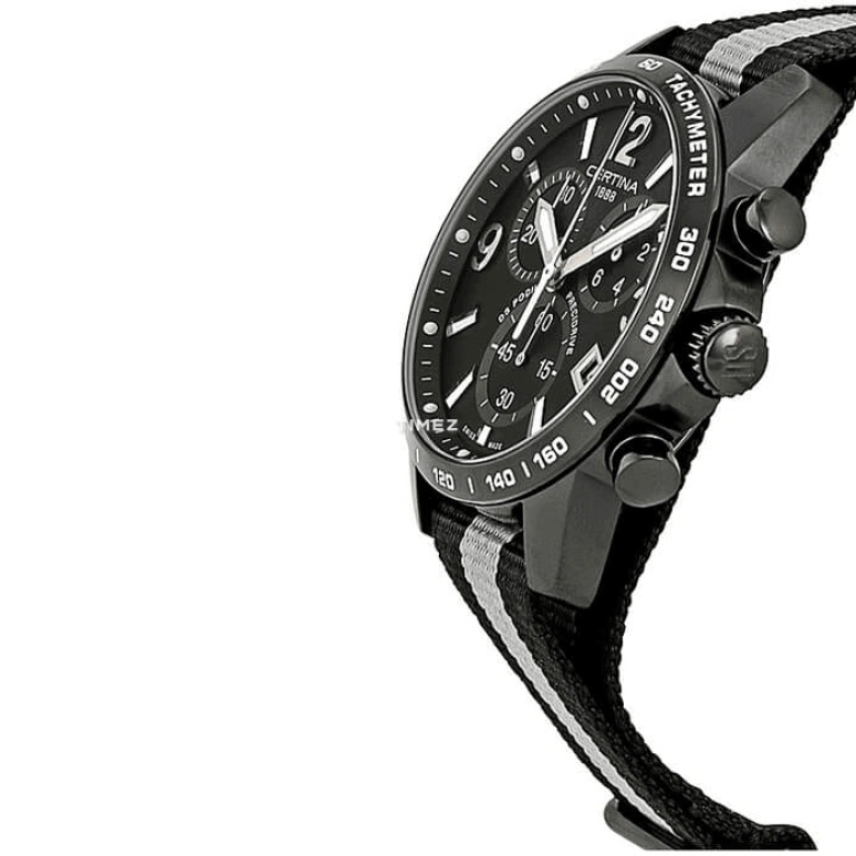 Certina,DS Podium 41mm,41mm,Stainless Steel,Black,Quartz,Chronograph,Day,C034,C034.417.38.057.00