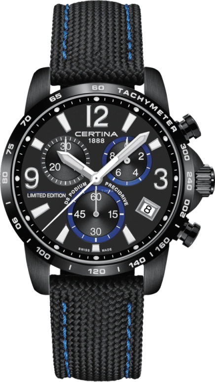 Certina,DS Podium 41mm,41mm,Stainless Steel,Silver,Quartz,Chronograph,Date,Rattrapante,C034,C034.417.38.057.10
