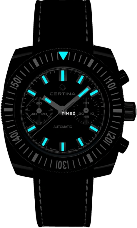 Certina,DS 43.50mm,43.50mm,Stainless Steel,Black,Automatic,Chronograph,Sapphire,C040,C040.462.18.051.00