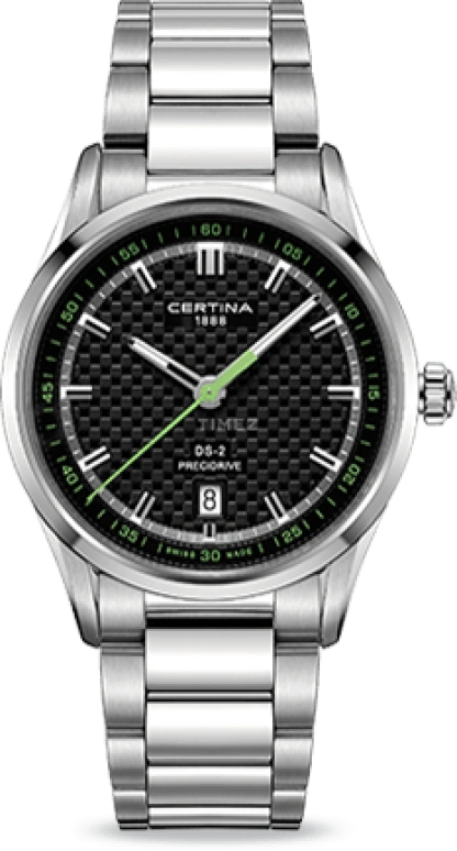 Certina,DS-2 40mm,40mm,Stainless Steel,Black,Quartz,Day,26280hours,C024,C024.410.11.051.02