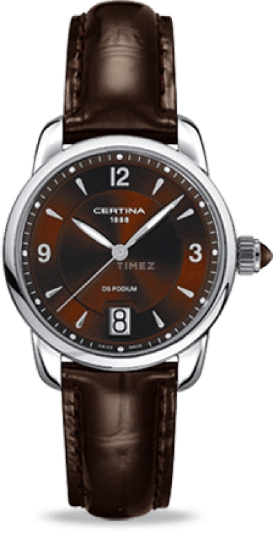 Certina,DS Podium 32.50mm,32.50mm,Stainless Steel,Brown,Quartz,Day,26280hours,C025,C025.210.16.297.00