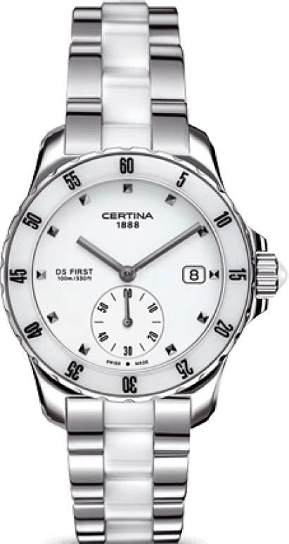 Certina,DS First 34.80mm,34.80mm,Stainless Steel,White,Quartz,Day,26280hours,C014,C014.235.11.011.01