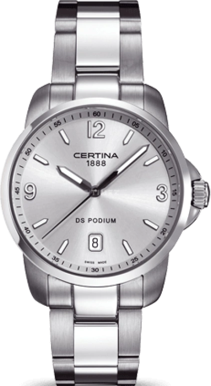 Certina,DS Podium 38mm,38mm,Stainless Steel,Silver,Quartz,Day,26280hours,C001,C001.410.11.037.00