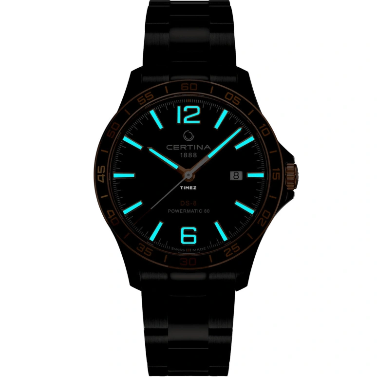 Certina,DS-8 40.50mm,40.50mm,Stainless Steel,Black,Automatic,Day,Round,C033,C033.807.33.057.00