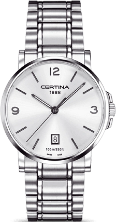 Certina,DS Caimano 38mm,38mm,Stainless Steel,Silver,Quartz,Day,26280hours,C017,C017.410.11.037.00