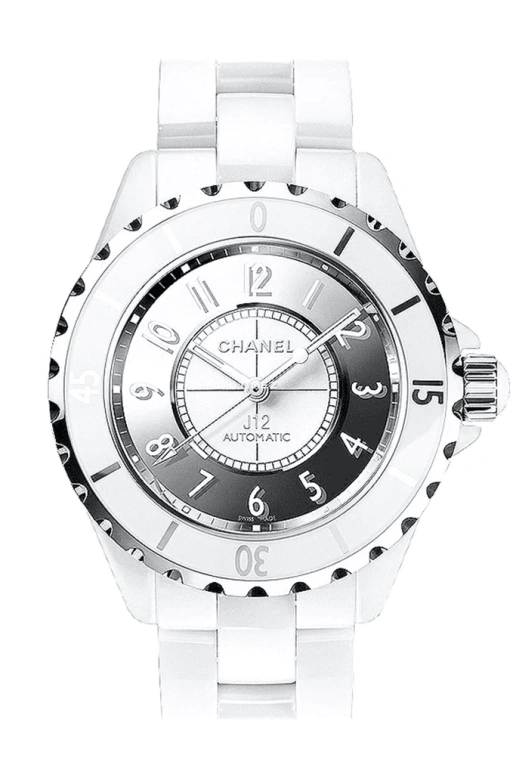 CHANEL,J12 38mm,38mm,Stainless Steel,Ceramic,White,Automatic,Sapphire,Crystal Glass,Round,H4862