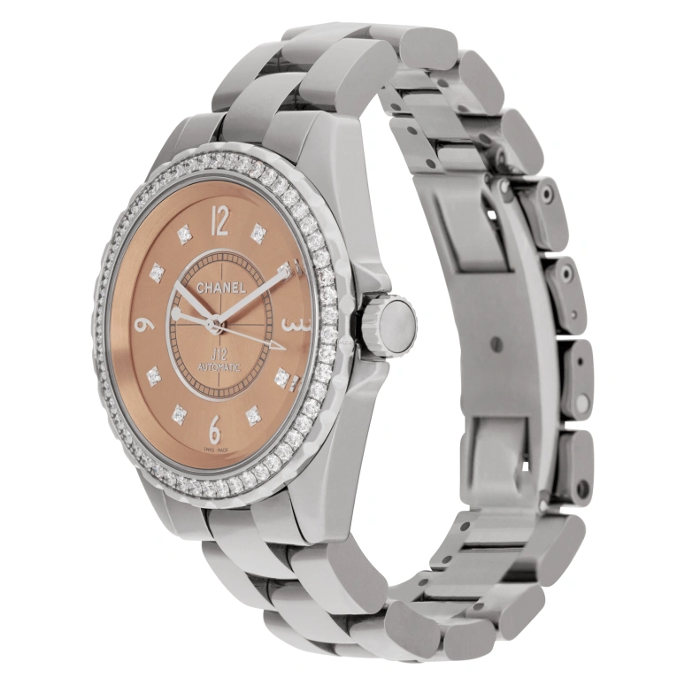 CHANEL,J12 38mm,38mm,Titanium,Ceramic,Pink Red,Red,Automatic,Sapphire,Crystal Glass,Round,H2564