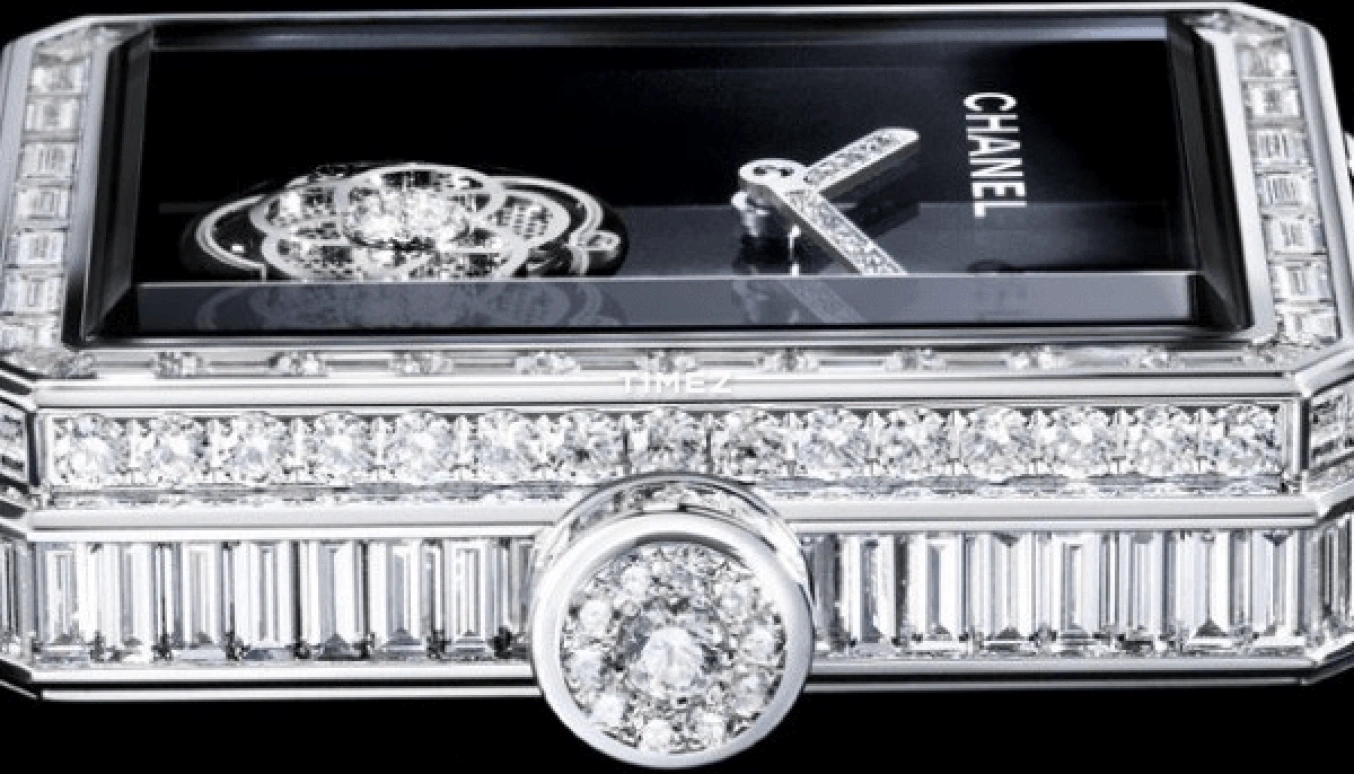CHANEL,Première 28.50x37mm,28.50x37mm,White Gold,Black,Handwound,Tourbillon,Sapphire,Crystal Glass,H3092