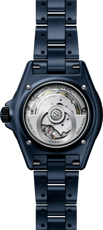 CHANEL,J12 38mm,38mm,Ceramic,Stainless Steel,Blue,Automatic,Day,70hours,H9632