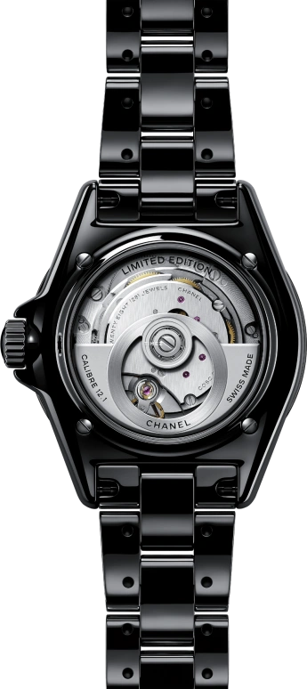 CHANEL,J12 38mm,38mm,Stainless Steel,Ceramic,Sapphire,Black,Automatic,Day,70hours,H10312