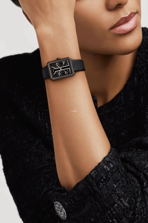 CHANEL,J12 34.60x26.70mm,34.60x26.70mm,Stainless Steel,Black,Gold,Quartz,Sapphire,Crystal Glass,Other,H9834