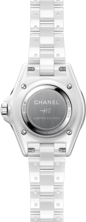 CHANEL,J12 33mm,33mm,Ceramic,White,Quartz,Sapphire,Crystal Glass,Round,H7990