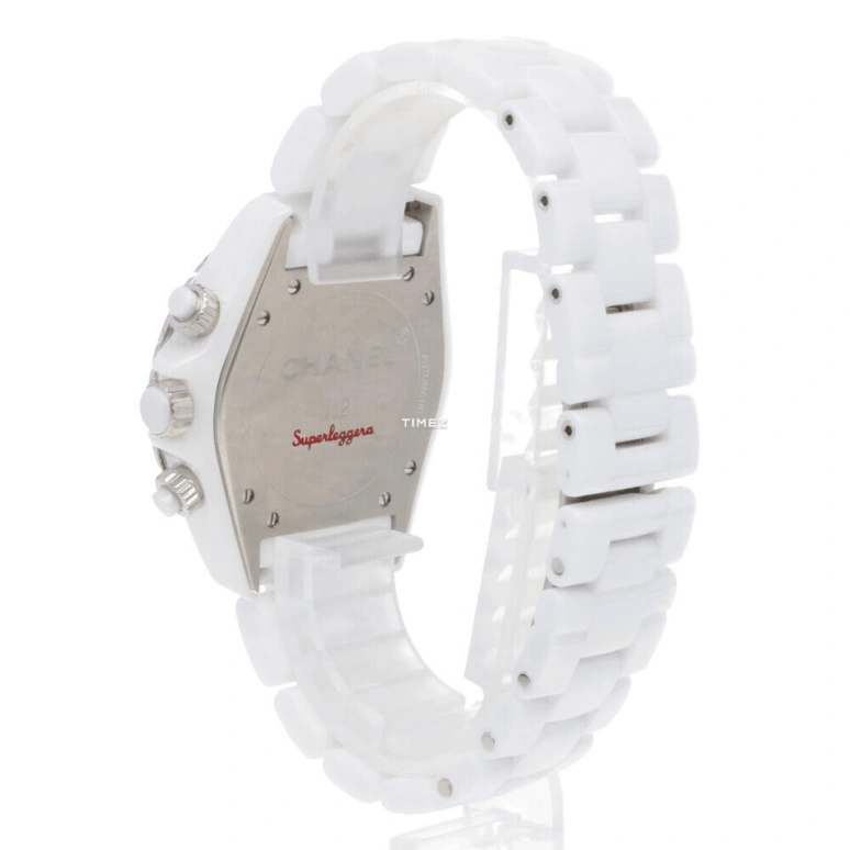 CHANEL,J12 41mm,41mm,Stainless Steel,Ceramic,White,Quartz,Chronograph,Day,H3410