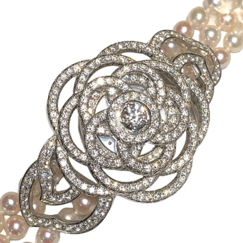 CHANEL,Jewelry Timepieces ,White Gold,White,Quartz,Silver White,Diamonds,Setting,J10576L