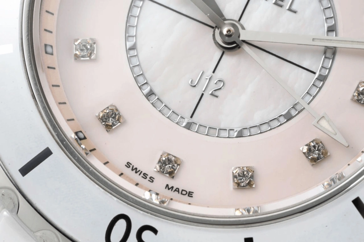 CHANEL,J12 33mm,33mm,Stainless Steel,Ceramic,Pink Red,Red,Quartz,Sapphire,Crystal Glass,Round,H5513
