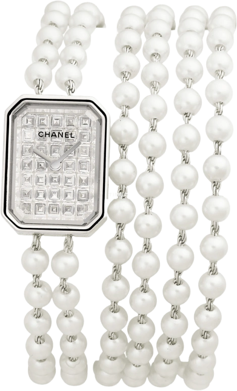 CHANEL,Première 19x15mm,19x15mm,White Gold,Silver,Sapphire,Crystal Glass,Rectangular,H2032