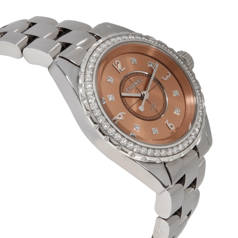 CHANEL,J12 33mm,33mm,Titanium,Ceramic,Pink Red,Red,Quartz,Sapphire,Crystal Glass,Round,H2563