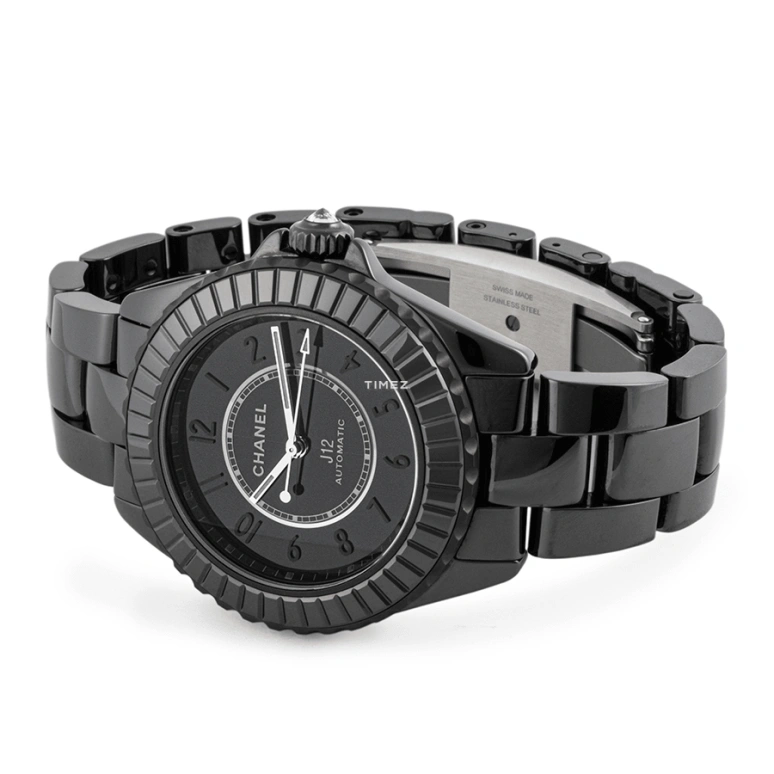 CHANEL,J12 38mm,38mm,Stainless Steel,Ceramic,Black,Automatic,70hours,In-house Caliber,H6347